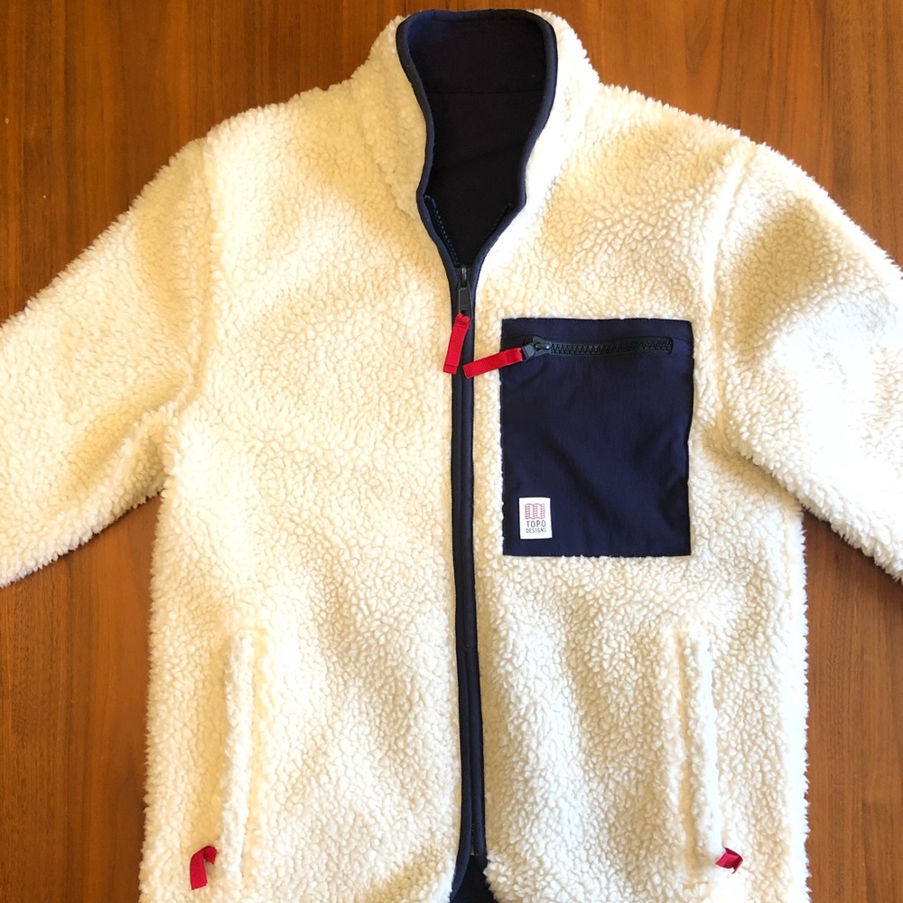 Topo Designs Cream and Navy Jacket
